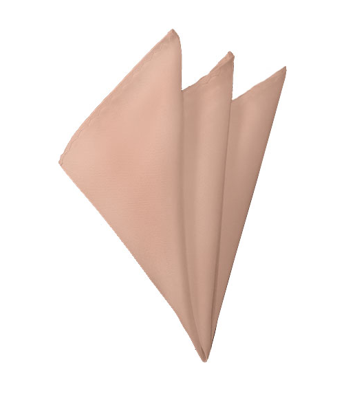 New Solid Satin Pocket Square - Light Salmon Manzini Neckwear