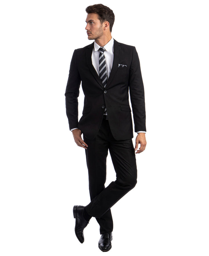 New Black Azzuro Slim-Fit 2 Piece Suit