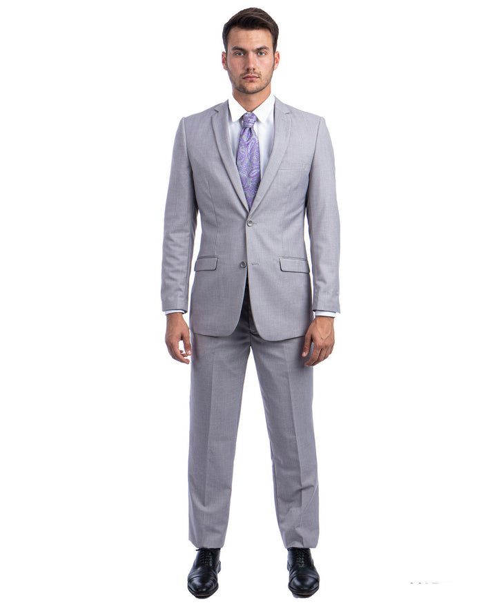 New Light Grey Azzuro Slim-Fit 2 Piece Suit