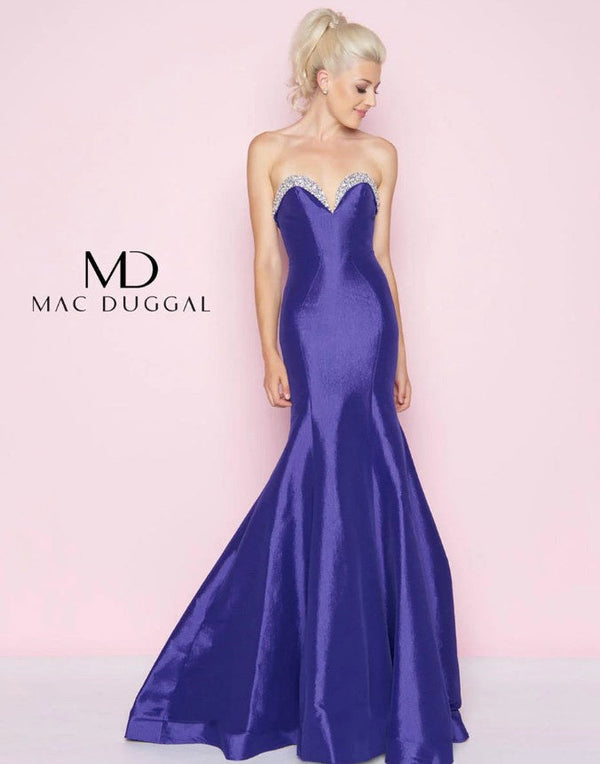Mac Duggal 66498L Royal Purple Mermaid Dress Mac Duggal