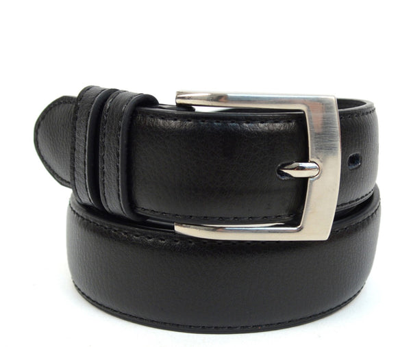 Men's Dressy Genuine Leather Black Belt Umo Lorenzo