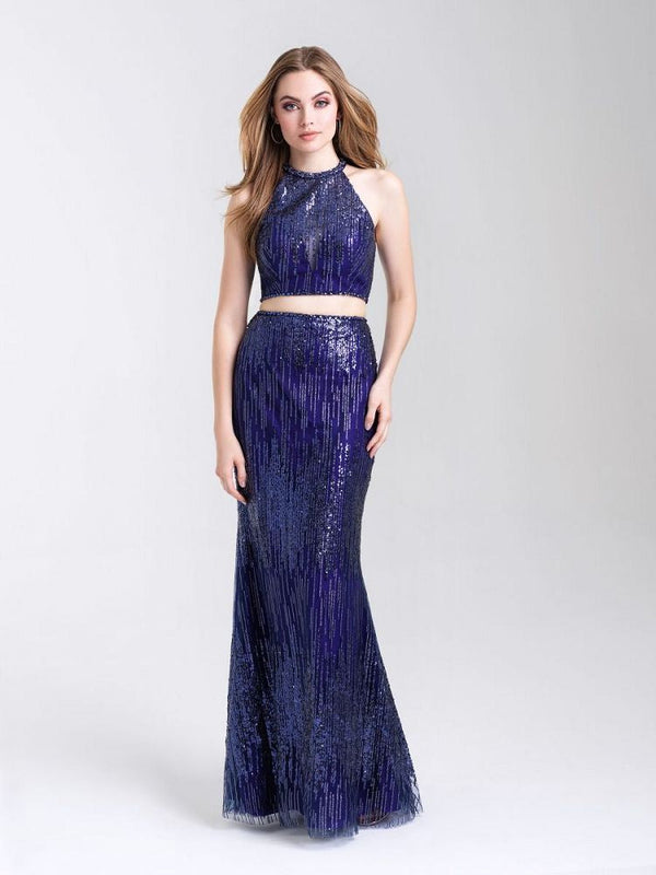 Madison James 20-320 Navy 2 Piece Sequin Dress Allure Bridals - Madison James