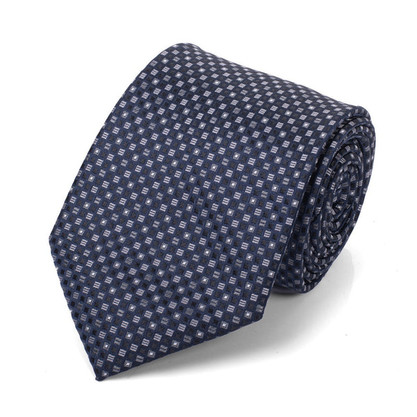Black Charcoal Checked Microfiber Woven Tie SELININY