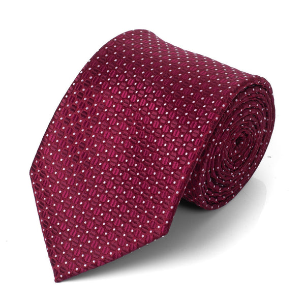 Laurant Bennet Burgundy Square Design Woven Tie SELININY
