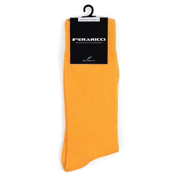 Men's Gold Solid Crew Socks SELININY