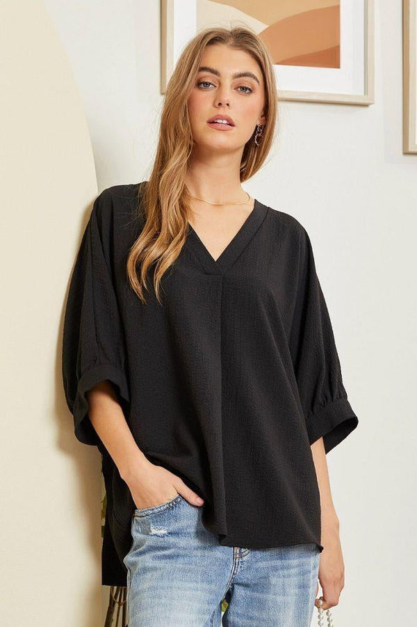 Make It Easy Blouse - Black Andree by Unit