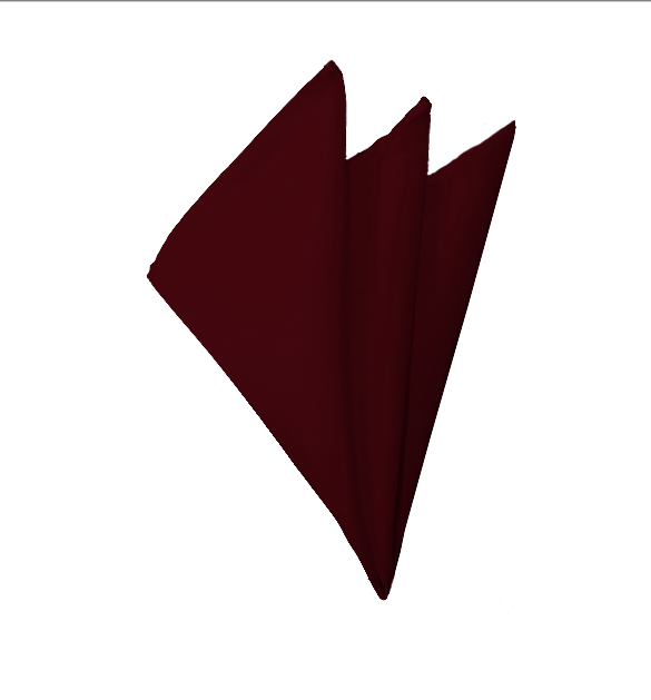 New Solid Satin Pocket Square - Maroon Manzini Neckwear