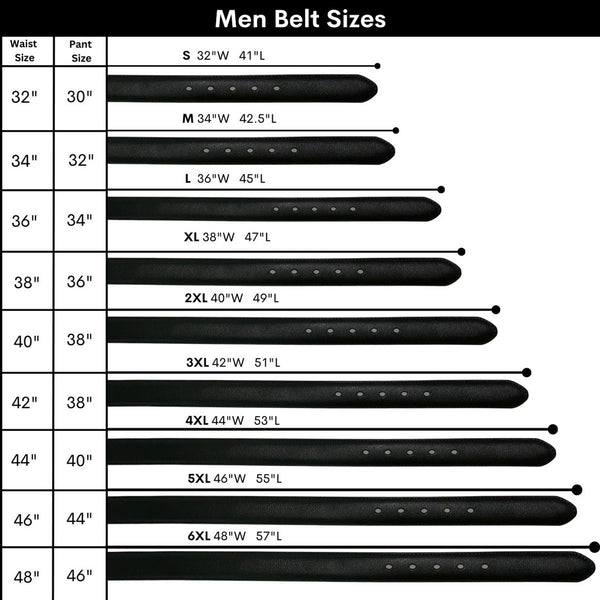 Men's Black & Brown Reversible Belt Size Chart Umo Lorenzo