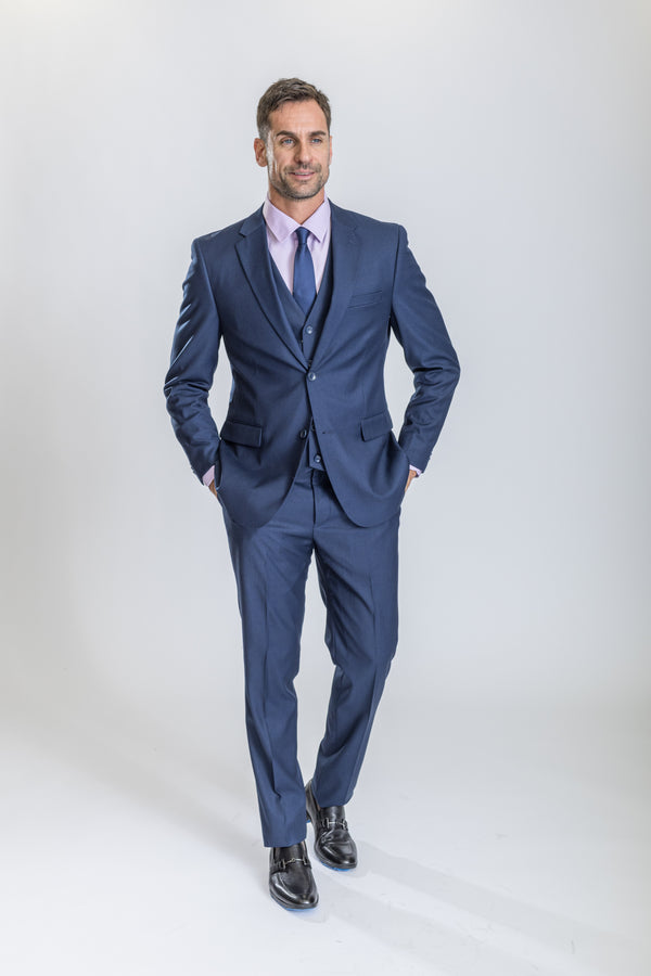 New Caravelli Midnight Blue 3 Piece Slim Fit Suit with Vest