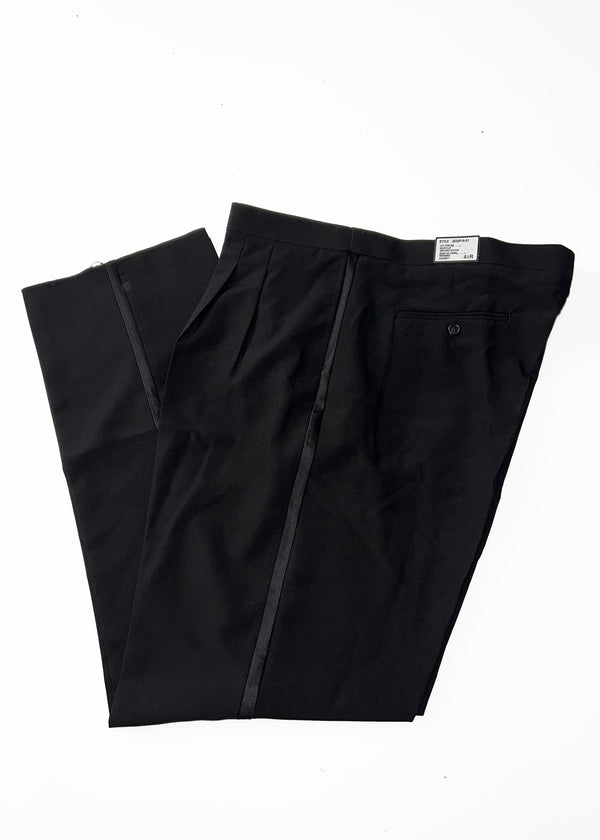 New Neil Allyn Black "Comfort Waist" Pleated Tuxedo Pants Neil Allyn