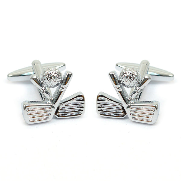 Golf Silver Novelty Cufflinks SELININY