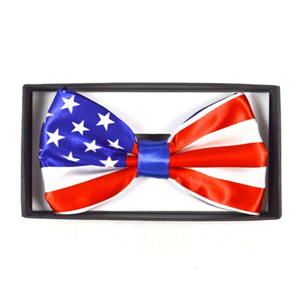 American Flag Pre-Tied New Bow Tie SELININY