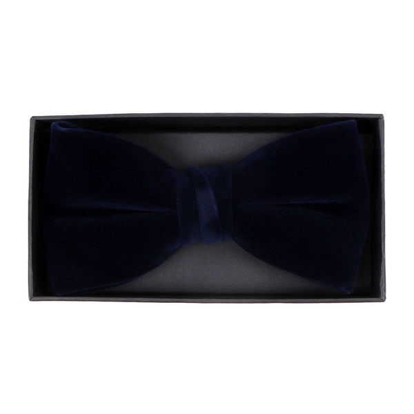 Adult Banded Velvet Bow Tie - Navy Blue SELININY