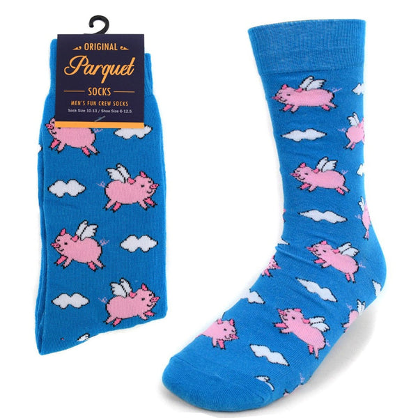 Men's When Pigs Fly Novelty Socks SELININY