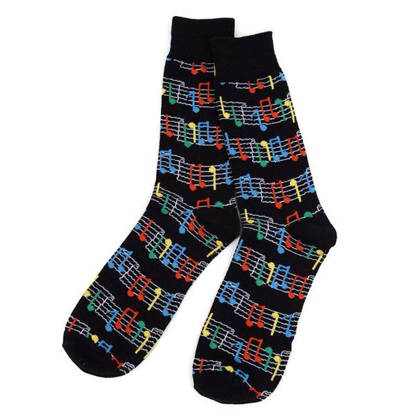 Men's Colorful Sheet Music Novelty Socks SELININY