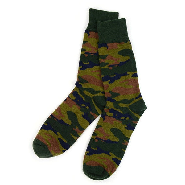 Men's Camo Green Novelty Socks SELININYÂ