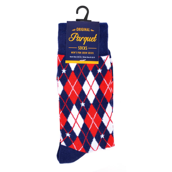 Men's Argyle Patriotic Socks SELININY