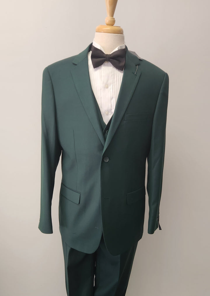 New Dark Green Caravelli 3 Piece Slim Fit Suit with Vest