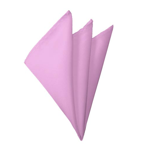 New Solid Satin Pocket Square - Pink Manzini Neckwear