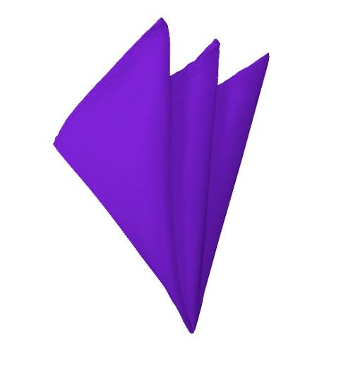 New Solid Satin Pocket Square - Plum Violet Manzini Neckwear