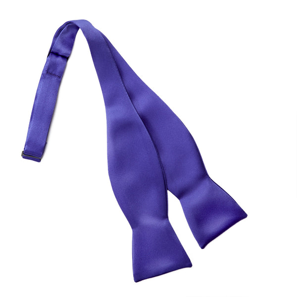 New Purple Poly Satin Self Tie Bow Tie