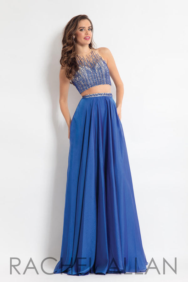Rachel Allan 6060 Royal Beaded Illusion 2 Piece Chiffon Dress