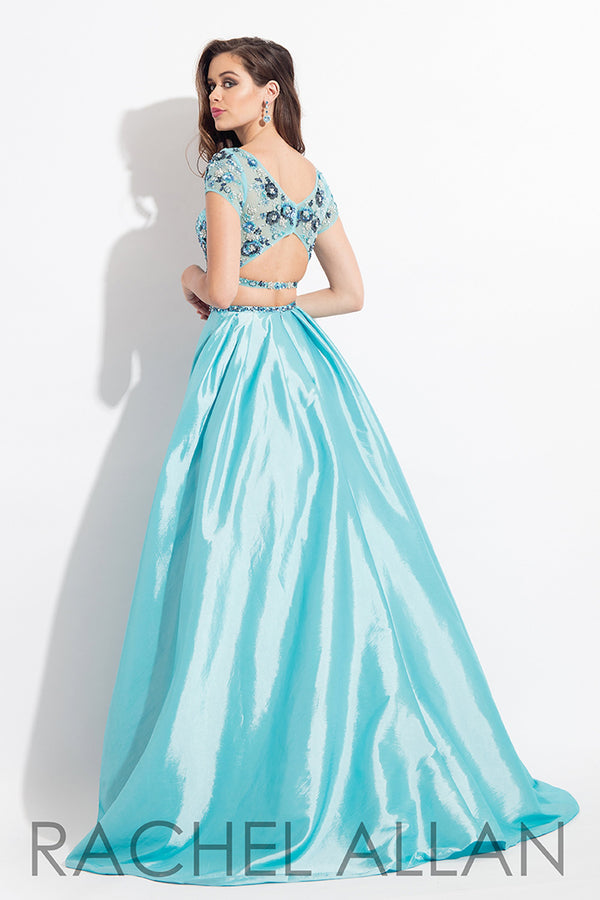 Rachel Allan 6131 Aqua 2 Piece A-Line Dress