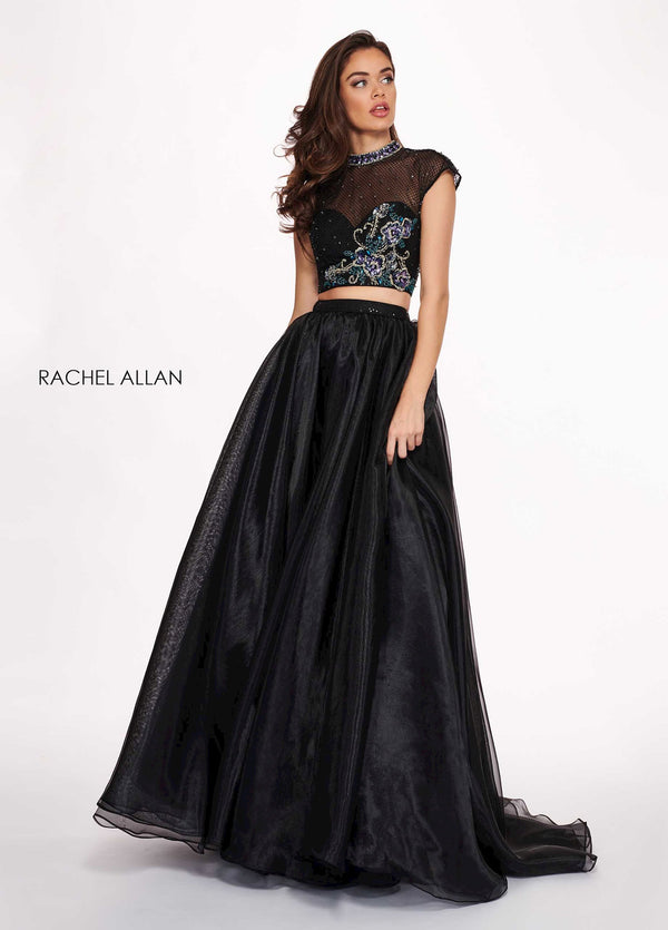 Rachel Allan 6403 Black 2 Piece A-Line Dress