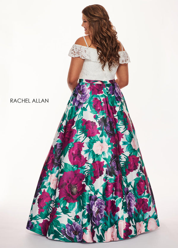 Rachel Allan 6672 Floral A-Line Dress