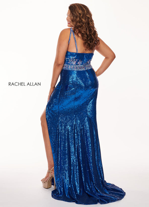 Rachel Allan 6699 Royal Sequin High Neck Fitted Dress