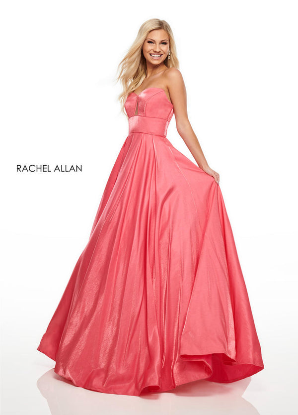 Rachel Allan 7139 Coral Satin Ballgown Rachel Allan