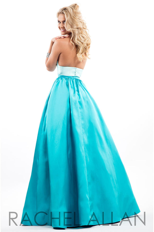 Rachel Allan 7513 Mint Jade Mikado Dress Rachel Allan
