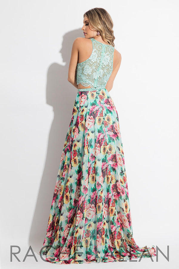 Rachel Allan 7650 Mint Floral 2 Piece Dress Rachel AllanÂ