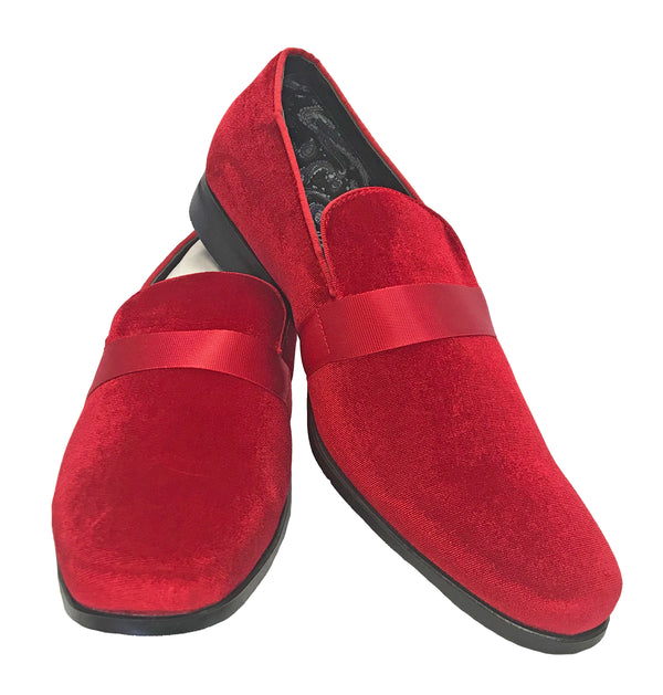 New Men's Red Velvet Fashion Shoes