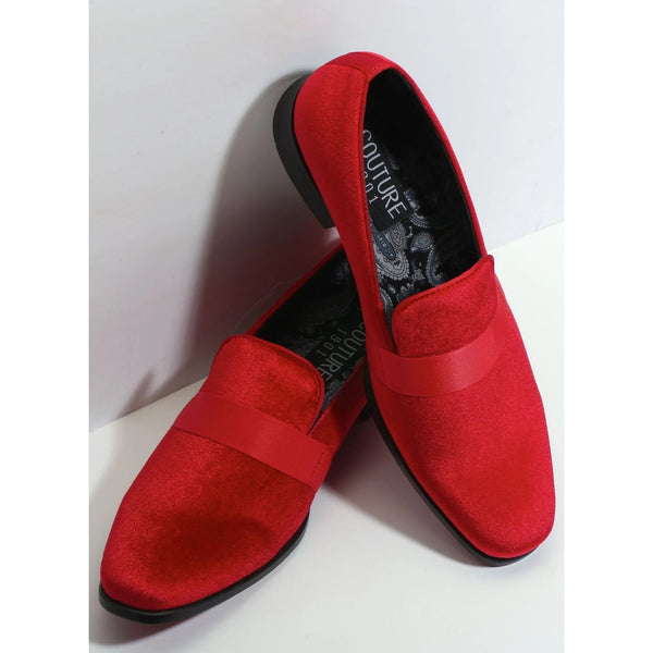 New Men's Red Velvet Fashion Shoes Couture 1910