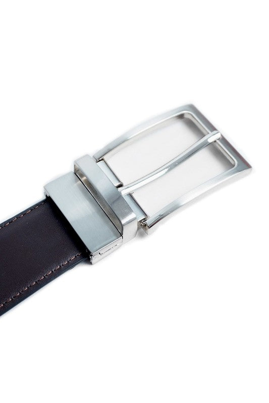 Men's Black & Brown Reversible Belt Buckle Umo Lorenzo