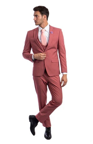 New Coral Rose Ultra Slim Fit 3 Piece Suit by Tazzio Suits AmericaÂ
