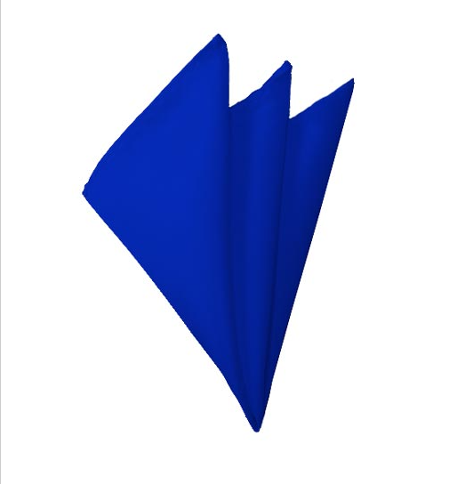 New Solid Satin Pocket Square - Royal Blue Manzini Neckwear