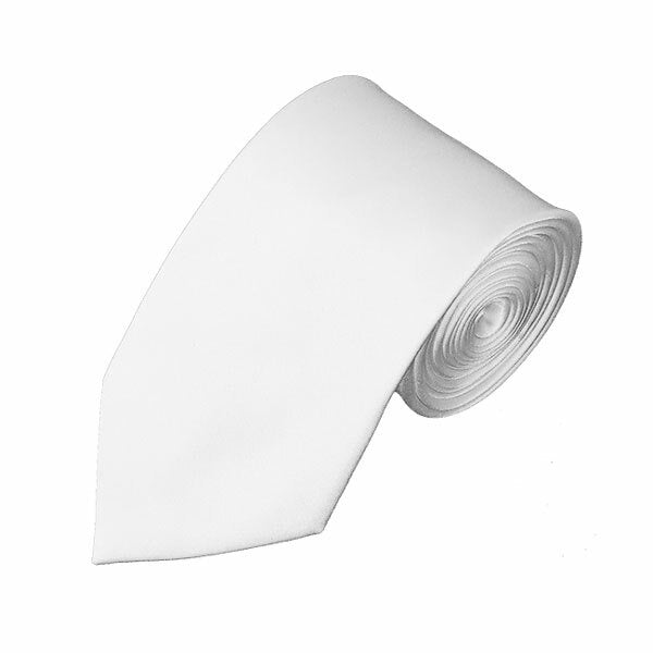 New White Self Tie Slim Long Tie TieOutlet.com