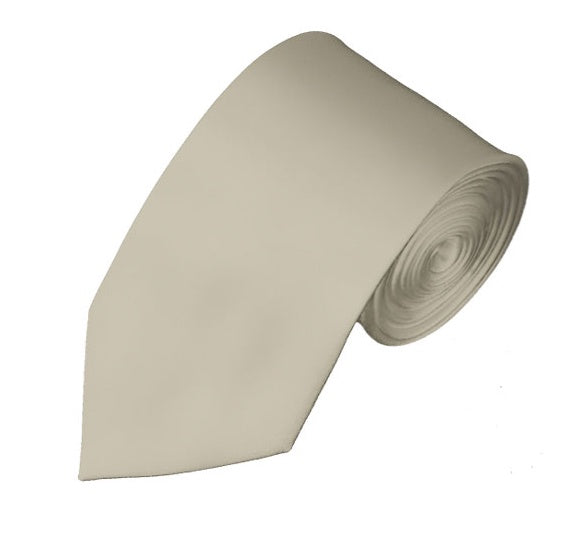 New Beige Self Tie Slim Long Tie TieOutlet.com