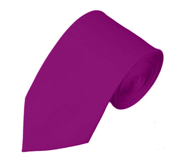 New Violet Satin Slim Self Tie Long Tie Manzini Neckwear