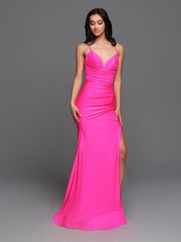 Sparkle Prom 72254 Neon Pink Stretch Knit Dress Sparkle Prom Collection