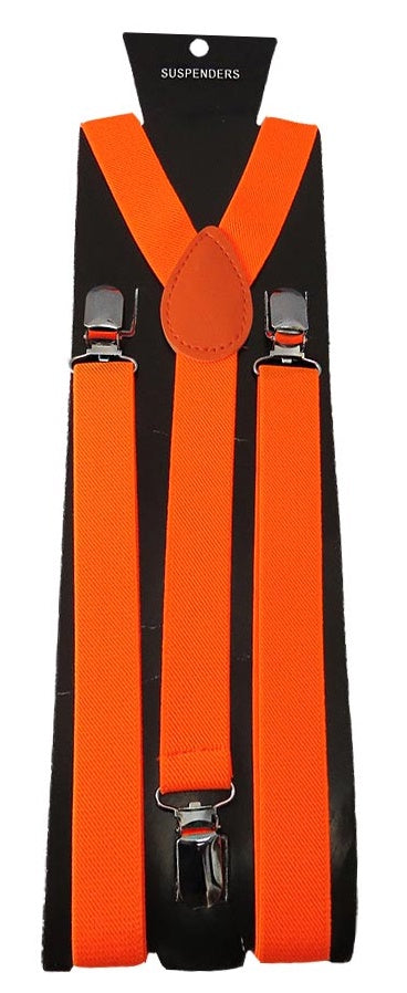 Adjustable Clip-on Suspenders - Orange TieOutlet.com