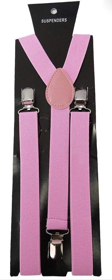 Adjustable Clip-on Suspenders - Light Pink TieOutlet.com