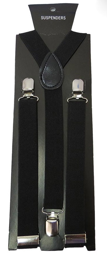 Adjustable Clip-on Suspenders - Black TieOutlet.com