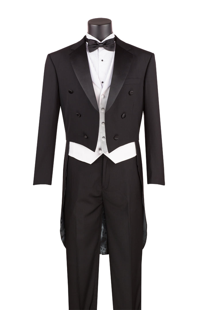 New Black Tuxedo Tailcoat 3 Piece 