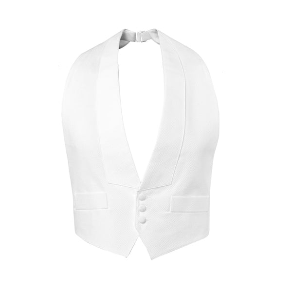 New "White Tie" Pique Adjustable Backless Vest Fabian Couture Group LLC