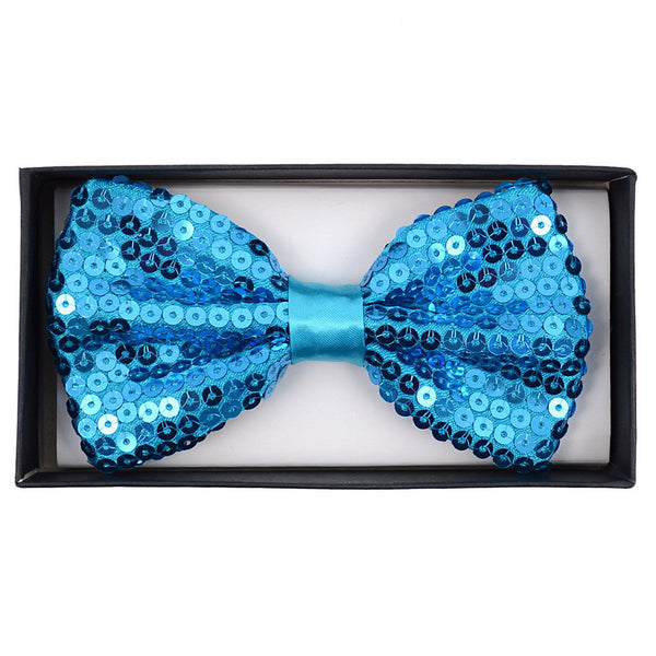 New Turquoise Sparkle Sequin 2.5" Bow Tie SELININYÂ