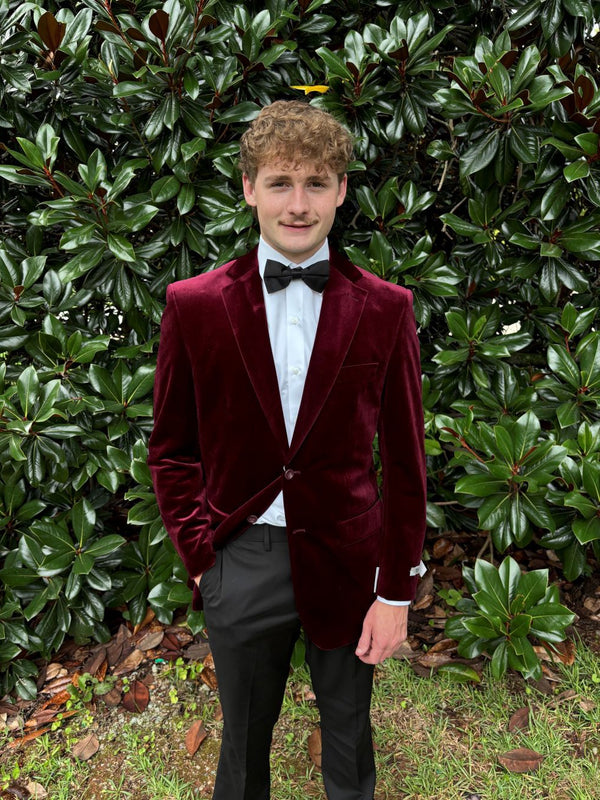 New Wine Velvet Slim Fit Fashion Jacket VINCI