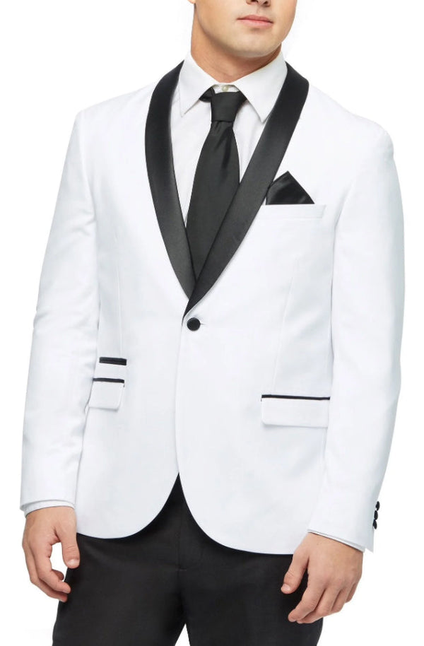 New West End White and Black Slim Fit Tuxedo West End